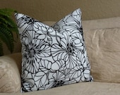 Decorative Pillow Cover - Black and White - Accent Pillow - Home Decor Designer Fabric - SAME Fabric Both Sides