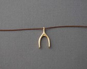 Gold Wishbone Silk String Bracelet