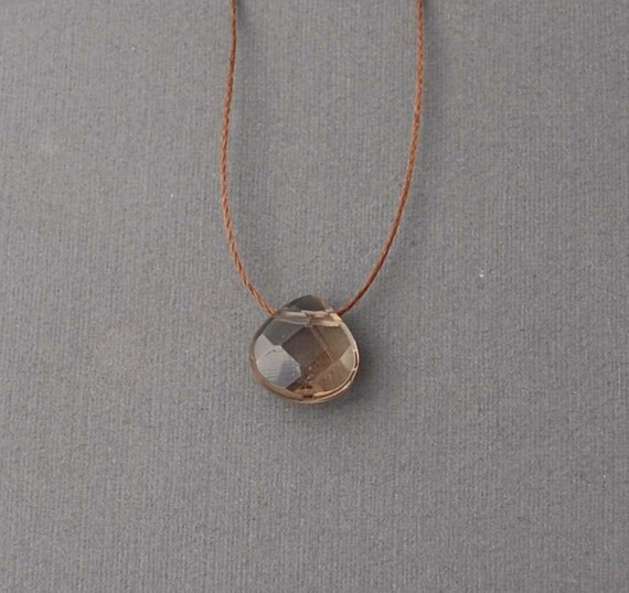 Silk String Brown Smoky Quartz Necklace