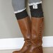 SALE SALE The Lacey Lou Graphite Open-work Leg Warmers w/ ivory knit lace trim & buttons - Legwarmers boot socks (item no. 3-23)