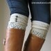 SALE SALE LouLou - Natural: Open-work Leg warmers with Rubbed Bronze Metal Buttons - Legwarmers boot socks (item no. 9-14)