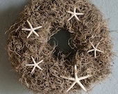 Starfish wreath, seashell wreath, coastal decor, seashell decor, spring wreath, eco friendly