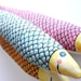 Fun hand painted valentines softie sardine to play or decorate