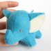 Stuffed blue elephant cake topper - Baby safe