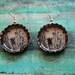 Upcycled bottlecap photo earrings- Black and white summer dandelion photo
