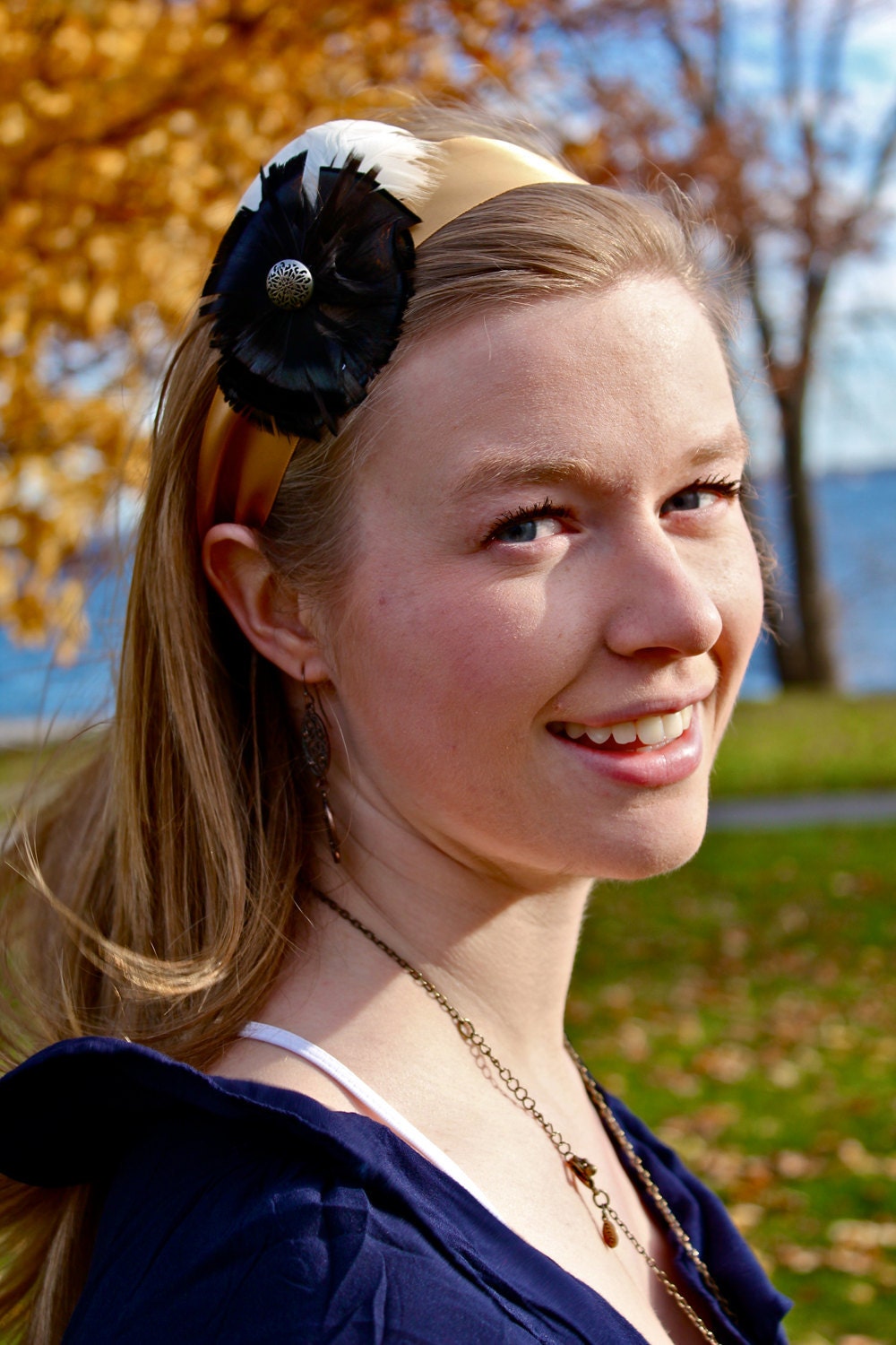 Headband Fascinator - Turkey & Chicken Feather - Selene