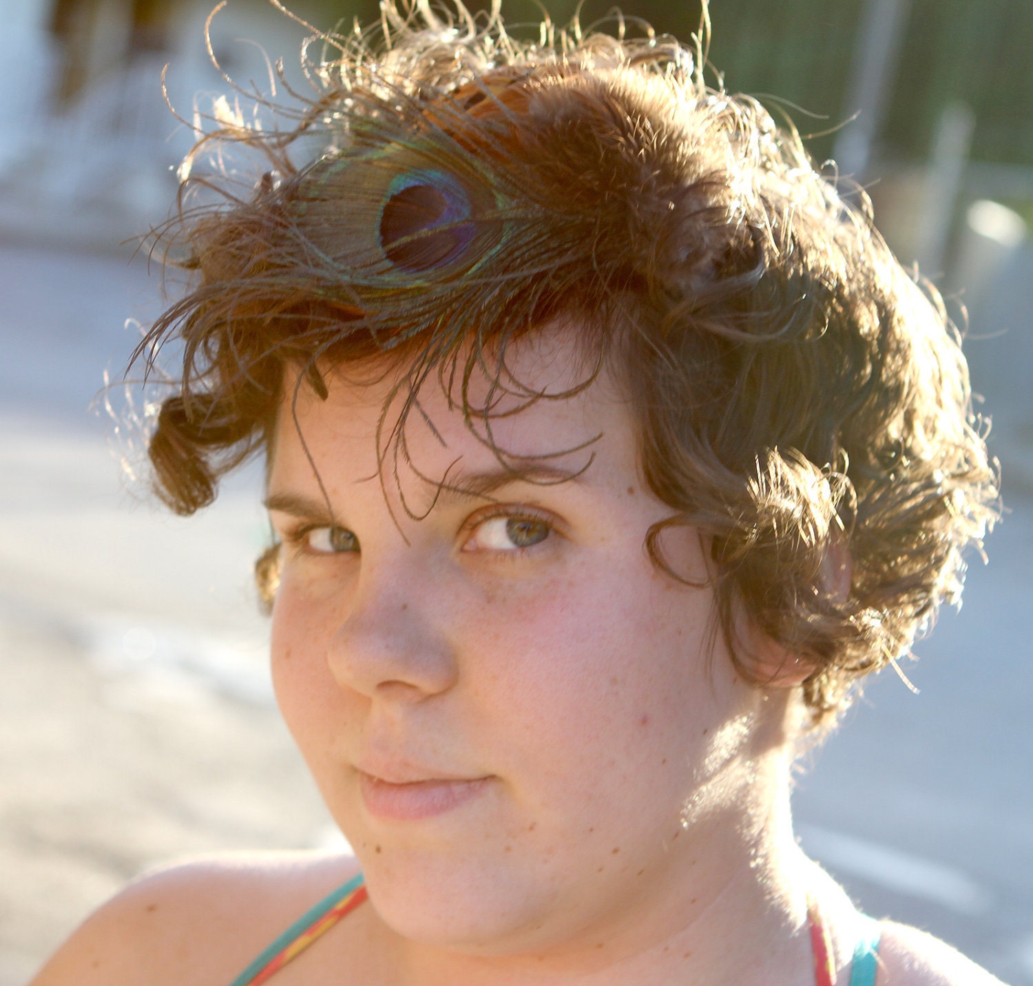 Peacock Feather Fascinator Headband - Rhea