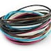 Leather Wrap Magnetic Bracelet in Black Leather Cord with Multicolor Wax Rope