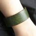 Simple & Chic Green Leather Cuff With Copper Strap Buckle and Adjustable