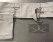 Belt bag with pocket upcycled white leather by Sunny, festival burning man bag,hipster