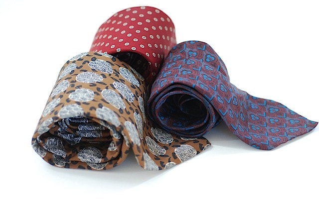 Valentines Day Gift From Son, Vintage SILK Neckties, Vintage Silk Ties For Dad, Silk Neckties, Midcentury Mad Men, Guy GIft