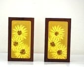 Vintage Bookends, Gift for Writer, Present for Mom, Fathers Day Gift, Vintage Sunflower Tile Bookends, Home Decor