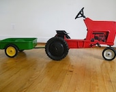 Antique Child's Metal Pedal Car, Vintage Pedal Tractor, Ertl Company Model F - 68, Grandson Gift, Red Tractor, For Kids, Christmas
