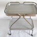 Art Deco Midcentury Tea Cart, Midcentury Chrome Furniture, Teacart VIntage, Bar Serving Furniture. Grey FAUX Wood, Home Decor