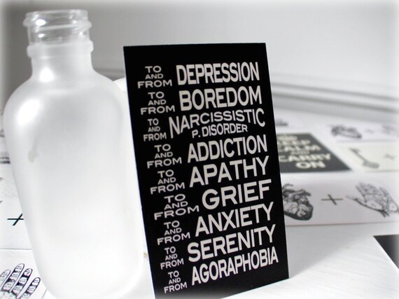 Therapy Business Cards - Mini Travel Poster - 24 - Black and White