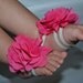 Hot pink baby barefoot sandals- baby sandals