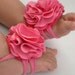Hot pink Baby barefoot sandals- baby sandals