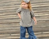 Mudan Lexie jeans sz 2t, 3t, 4t, 5t......boutique  ruffle flounce pant blue jeans with pockets