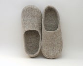 Felted slippers Neutral - natural beige wool clogs - made to order - eco mothers day - eco friendly