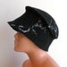 Black felted women hat from merino wool - made to order