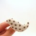 Felt brooch White bird with beige polka dots - needle felted brooch - spotted - kids fashion