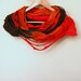 Women infinity scarf - Cobweb felted wool Circle scarf - necklace / red orange brown
