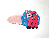 Embellished Hot Pink Deer Snap Clip