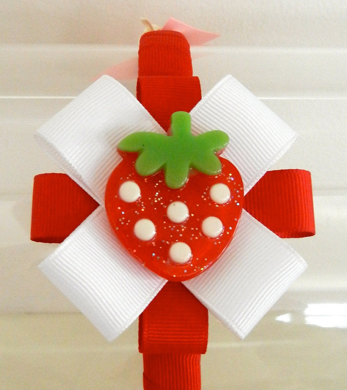 Kawaii Strawberry Grosgrain Wrapped Headband