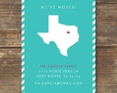 Moving Announcement, New Home, New Address Card - DIY Printable - State Silhouette