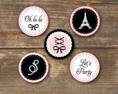 Cupcake Toppers - Oh La La Lingerie Shower - DIY Printable