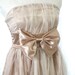 Strapless party cocktail dress champagne brown satin tutu tulle smocked back women dreamy romantic