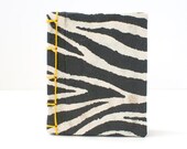 Business Card Holder in Black and Ivory Zebra Pattern Handmade Paper