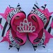 Hot Pink and Zebra Tiara Princess Hair Bow