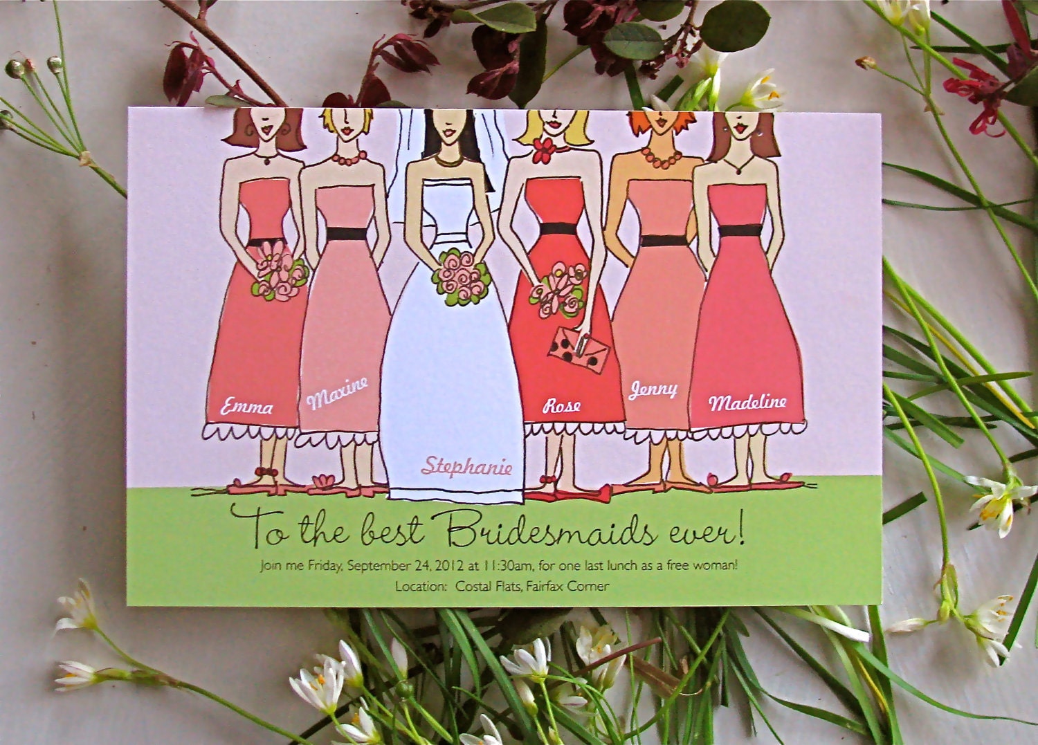 25 Bridesmaids Luncheon Custom Invites
