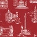 SALE - Town & Country by Dear Stella - London in Red - 1 yard, BTY