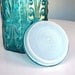 Vintage Aqua Blue Glass Candy Storage Jar Container