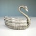 Silver Plate Swan Nesting Cups Plates Bowls Nut Dessert