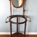 Vintage Wash Stand Wooden with Mirror Candle Holders Towel Racks