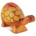 Toy Turtle large with high tortoise shell wooden colorful orange brown size 4,5 x 8,5 x 3,0 cm (bxhxs) ca. 30,0 gr.