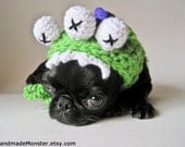 DOG COSTUME HALLOWEEN costumes monster crocheted hood hat for cat dog x-small small medium puppy hoodie adjustable crochet