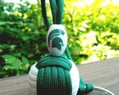 Michigan State Spartans Paracord Monkey Fist Keychain Handmade