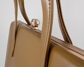 1960's Vintage Handbag - Double Strap Tan Khaki Brown Handbag