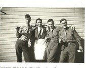 Best Friends with the Bartender 1940's Soldiers Toasting the Camera