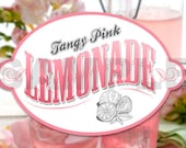 DIY printable pink lemonade dispenser sign label