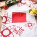 Kitchen  APRON - Natural cotton full apron handprinted with flowers and leaves design.