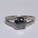 Natural Certified 2.90 CT Black Diamond Engagement Ring 14kt Solid Gold W/ Appraisal