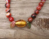Elegant and fun hand beaded necklace Cherries