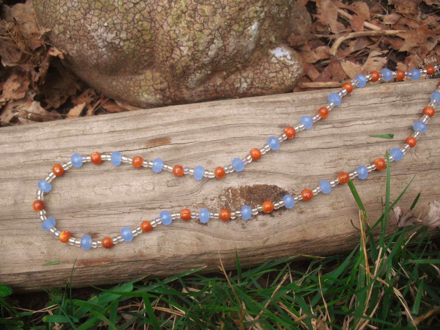 Elegant Fire Polished hand beaded necklace
