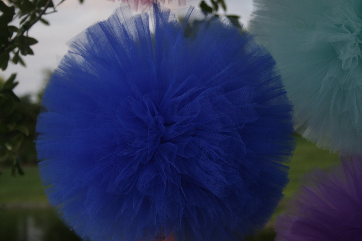 Royal Blue Tulle pom poms for weddings, kids parties, baby showers and so much more..