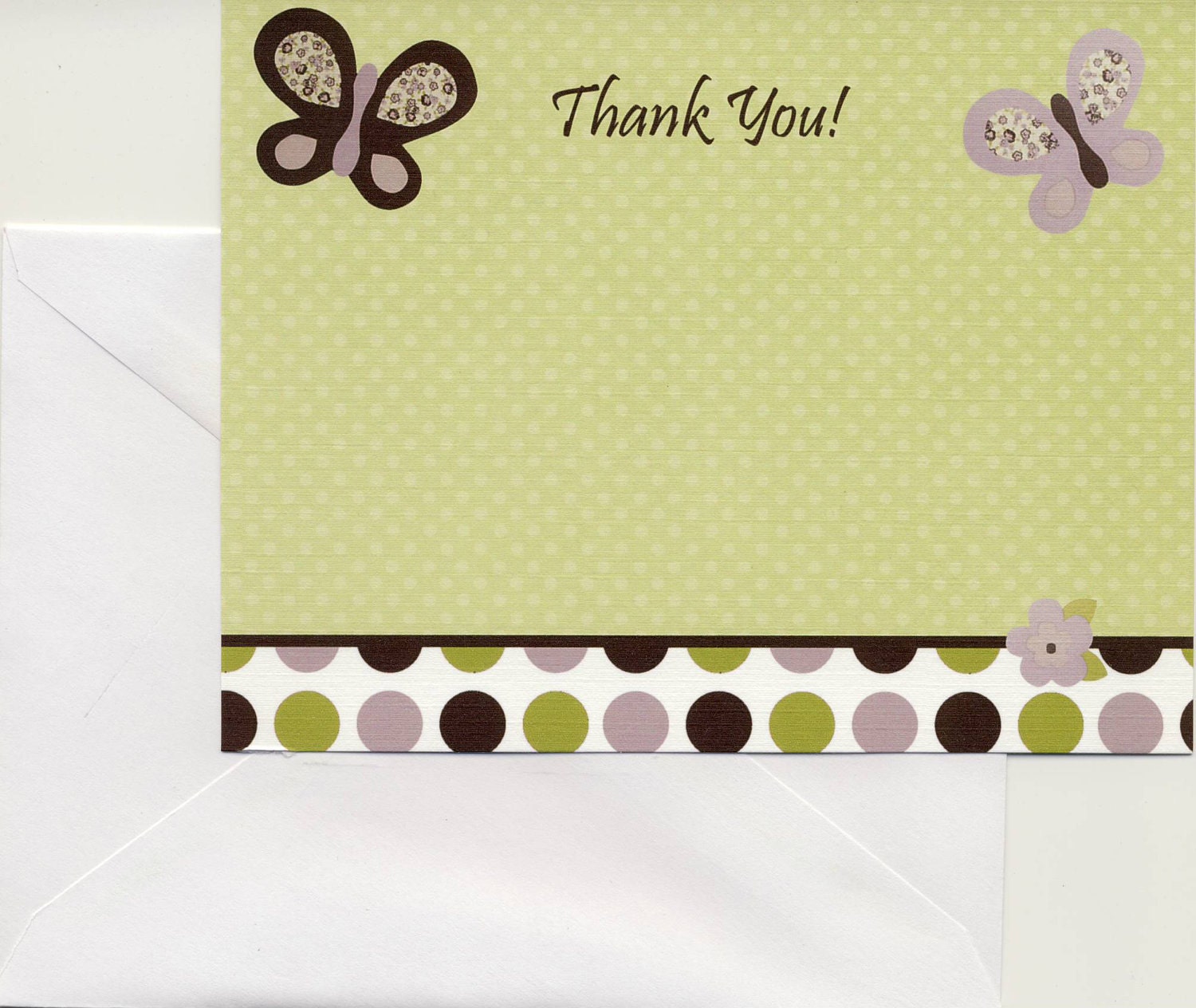 24 Printed CoCaLo Sugar Plum Butterfly Baby Shower Thank You Cards - Pretty Purple Butterflies